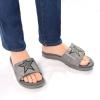 imageKuaiLu Mens Slides Soft Cushion Sport Sandals with Plantar Fasciitis Arch Support Adjustable Open Toe Summer Slippers Slip on Indoor Outdoor Size 715Ligtht Grey
