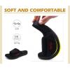 imageKuaiLu Mens Slides Soft Cushion Sport Sandals with Plantar Fasciitis Arch Support Adjustable Open Toe Summer Slippers Slip on Indoor Outdoor Size 715Plush Black