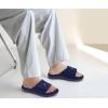 imageKuaiLu Mens Slides Soft Cushion Sport Sandals with Plantar Fasciitis Arch Support Adjustable Open Toe Summer Slippers Slip on Indoor Outdoor Size 715Plush Blue