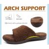 imageKuaiLu Mens Slides Soft Cushion Sport Sandals with Plantar Fasciitis Arch Support Adjustable Open Toe Summer Slippers Slip on Indoor Outdoor Size 715Plush Brown