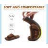 imageKuaiLu Mens Slides Soft Cushion Sport Sandals with Plantar Fasciitis Arch Support Adjustable Open Toe Summer Slippers Slip on Indoor Outdoor Size 715Plush Brown