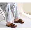 imageKuaiLu Mens Slides Soft Cushion Sport Sandals with Plantar Fasciitis Arch Support Adjustable Open Toe Summer Slippers Slip on Indoor Outdoor Size 715Plush Brown