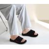 imageKuaiLu Mens Slides Soft Cushion Sport Sandals with Plantar Fasciitis Arch Support Adjustable Open Toe Summer Slippers Slip on Indoor Outdoor Size 715Plush Black