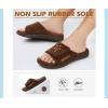 imageKuaiLu Mens Slides Soft Cushion Sport Sandals with Plantar Fasciitis Arch Support Adjustable Open Toe Summer Slippers Slip on Indoor Outdoor Size 715Plush Brown