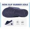 imageKuaiLu Mens Slides Soft Cushion Sport Sandals with Plantar Fasciitis Arch Support Adjustable Open Toe Summer Slippers Slip on Indoor Outdoor Size 715Plush Blue
