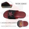 imageKuaiLu Mens Slides Soft Cushion Sport Sandals with Plantar Fasciitis Arch Support Adjustable Open Toe Summer Slippers Slip on Indoor Outdoor Size 715Red Black