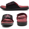 imageKuaiLu Mens Slides Soft Cushion Sport Sandals with Plantar Fasciitis Arch Support Adjustable Open Toe Summer Slippers Slip on Indoor Outdoor Size 715Red Black