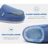 imageKuaiLu Womens Clog Slippers Cozy Suede Warm Plush Lined Arch Support Faux Fur House Ladies Bedroom Slippers Comfy Orthopedic Memory Foam Plantar Fasciitis Home Indoor Outdoor Shoes Blue US85