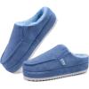 imageKuaiLu Womens Clog Slippers Cozy Suede Warm Plush Lined Arch Support Faux Fur House Ladies Bedroom Slippers Comfy Orthopedic Memory Foam Plantar Fasciitis Home Indoor Outdoor Shoes Blue US85