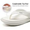 imageKuaiLu Womens Flip Flops Ladies Yoga Mat Comfortable Walking Thong Sandals With Plantar Fasciitis Arch Support Slip On Indoor Outdoor For SummerAll White