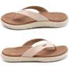 imageKuaiLu Womens Flip Flops Ladies Yoga Mat Comfortable Walking Thong Sandals With Plantar Fasciitis Arch Support Slip On Indoor Outdoor For SummerBeige White