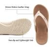 imageKuaiLu Womens Flip Flops Ladies Yoga Mat Comfortable Walking Thong Sandals With Plantar Fasciitis Arch Support Slip On Indoor Outdoor For SummerBeige White