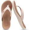 imageKuaiLu Womens Flip Flops Ladies Yoga Mat Comfortable Walking Thong Sandals With Plantar Fasciitis Arch Support Slip On Indoor Outdoor For SummerBeige White