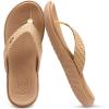 imageKuaiLu Womens Flip Flops Ladies Yoga Mat Comfortable Walking Thong Sandals With Plantar Fasciitis Arch Support Slip On Indoor Outdoor For SummerBeige