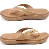imageKuaiLu Womens Flip Flops Ladies Yoga Mat Comfortable Walking Thong Sandals With Plantar Fasciitis Arch Support Slip On Indoor Outdoor For SummerBeige