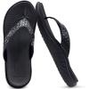 imageKuaiLu Womens Flip Flops Ladies Yoga Mat Comfortable Walking Thong Sandals With Plantar Fasciitis Arch Support Slip On Indoor Outdoor For SummerBlack