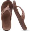 imageKuaiLu Womens Flip Flops Ladies Yoga Mat Comfortable Walking Thong Sandals With Plantar Fasciitis Arch Support Slip On Indoor Outdoor For SummerCoffee Brown