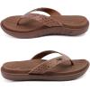 imageKuaiLu Womens Flip Flops Ladies Yoga Mat Comfortable Walking Thong Sandals With Plantar Fasciitis Arch Support Slip On Indoor Outdoor For SummerCoffee Brown