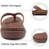 imageKuaiLu Womens Flip Flops Ladies Yoga Mat Comfortable Walking Thong Sandals With Plantar Fasciitis Arch Support Slip On Indoor Outdoor For SummerCoffee Brown