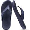 imageKuaiLu Womens Flip Flops Ladies Yoga Mat Comfortable Walking Thong Sandals With Plantar Fasciitis Arch Support Slip On Indoor Outdoor For SummerDark Blue