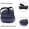 imageKuaiLu Womens Flip Flops Ladies Yoga Mat Comfortable Walking Thong Sandals With Plantar Fasciitis Arch Support Slip On Indoor Outdoor For SummerDark Blue