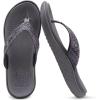 imageKuaiLu Womens Flip Flops Ladies Yoga Mat Comfortable Walking Thong Sandals With Plantar Fasciitis Arch Support Slip On Indoor Outdoor For SummerElegant Grey