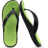 imageKuaiLu Womens Flip Flops Ladies Yoga Mat Comfortable Walking Thong Sandals With Plantar Fasciitis Arch Support Slip On Indoor Outdoor For SummerGreen Black