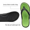 imageKuaiLu Womens Flip Flops Ladies Yoga Mat Comfortable Walking Thong Sandals With Plantar Fasciitis Arch Support Slip On Indoor Outdoor For SummerGreen Black
