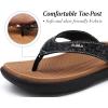 imageKuaiLu Womens Flip Flops Ladies Yoga Mat Comfortable Walking Thong Sandals With Plantar Fasciitis Arch Support Slip On Indoor Outdoor For SummerKhaki Black