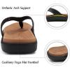 imageKuaiLu Womens Flip Flops Ladies Yoga Mat Comfortable Walking Thong Sandals With Plantar Fasciitis Arch Support Slip On Indoor Outdoor For SummerKhaki Black