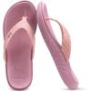 imageKuaiLu Womens Flip Flops Ladies Yoga Mat Comfortable Walking Thong Sandals With Plantar Fasciitis Arch Support Slip On Indoor Outdoor For SummerLovely Pink