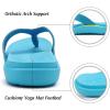 imageKuaiLu Womens Flip Flops Ladies Yoga Mat Comfortable Walking Thong Sandals With Plantar Fasciitis Arch Support Slip On Indoor Outdoor For SummerPure Blue