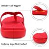 imageKuaiLu Womens Flip Flops Ladies Yoga Mat Comfortable Walking Thong Sandals With Plantar Fasciitis Arch Support Slip On Indoor Outdoor For SummerPure Red