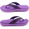 imageKuaiLu Womens Flip Flops Ladies Yoga Mat Comfortable Walking Thong Sandals With Plantar Fasciitis Arch Support Slip On Indoor Outdoor For SummerViolet Purple
