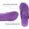 imageKuaiLu Womens Flip Flops Ladies Yoga Mat Comfortable Walking Thong Sandals With Plantar Fasciitis Arch Support Slip On Indoor Outdoor For SummerViolet Purple