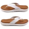 imageKuaiLu Womens Flip Flops Ladies Yoga Mat Comfortable Walking Thong Sandals With Plantar Fasciitis Arch Support Slip On Indoor Outdoor For SummerWhite Khaki