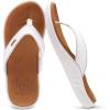 imageKuaiLu Womens Flip Flops Ladies Yoga Mat Comfortable Walking Thong Sandals With Plantar Fasciitis Arch Support Slip On Indoor Outdoor For SummerWhite Khaki