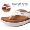 imageKuaiLu Womens Flip Flops Ladies Yoga Mat Comfortable Walking Thong Sandals With Plantar Fasciitis Arch Support Slip On Indoor Outdoor For SummerWhite Khaki