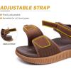 imageKuaiLu Womens Orthopedic Walking Sandals Ladies Recovery Sport Thick Athletic Cushion Outdoor Hiking Water Sandles Adjustable Strap Sandals with Comfortable Plantar Fasciitis Arch SupportBrown