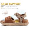 imageKuaiLu Womens Orthopedic Walking Sandals Ladies Recovery Sport Thick Athletic Cushion Outdoor Hiking Water Sandles Adjustable Strap Sandals with Comfortable Plantar Fasciitis Arch SupportKhaki