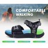 imageKuaiLu Womens Orthopedic Walking Sandals Ladies Recovery Sport Thick Athletic Cushion Outdoor Hiking Water Sandles Adjustable Strap Sandals with Comfortable Plantar Fasciitis Arch SupportBlack