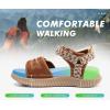 imageKuaiLu Womens Orthopedic Walking Sandals Ladies Recovery Sport Thick Athletic Cushion Outdoor Hiking Water Sandles Adjustable Strap Sandals with Comfortable Plantar Fasciitis Arch SupportKhaki