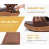 imageKuaiLu Womens Orthopedic Walking Sandals Ladies Recovery Sport Thick Athletic Cushion Outdoor Hiking Water Sandles Adjustable Strap Sandals with Comfortable Plantar Fasciitis Arch SupportBrown