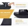 imageKuaiLu Womens Orthopedic Walking Sandals Ladies Recovery Sport Thick Athletic Cushion Outdoor Hiking Water Sandles Adjustable Strap Sandals with Comfortable Plantar Fasciitis Arch SupportBlack