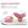 imageKuaiLu Womens Orthopedic Walking Sandals Ladies Recovery Sport Thick Athletic Cushion Outdoor Hiking Water Sandles Adjustable Strap Sandals with Comfortable Plantar Fasciitis Arch SupportPink