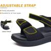 imageKuaiLu Womens Orthopedic Walking Sandals Ladies Recovery Sport Thick Athletic Cushion Outdoor Hiking Water Sandles Adjustable Strap Sandals with Comfortable Plantar Fasciitis Arch SupportBlack