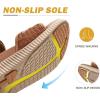 imageKuaiLu Womens Orthopedic Walking Sandals Ladies Recovery Sport Thick Athletic Cushion Outdoor Hiking Water Sandles Adjustable Strap Sandals with Comfortable Plantar Fasciitis Arch SupportKhaki