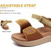 imageKuaiLu Womens Orthopedic Walking Sandals Ladies Recovery Sport Thick Athletic Cushion Outdoor Hiking Water Sandles Adjustable Strap Sandals with Comfortable Plantar Fasciitis Arch SupportKhaki