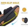 imageKuaiLu Womens Orthopedic Walking Sandals Ladies Recovery Sport Thick Athletic Cushion Outdoor Hiking Water Sandles Adjustable Strap Sandals with Comfortable Plantar Fasciitis Arch SupportBlack Khaki