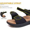 imageKuaiLu Womens Orthopedic Walking Sandals Ladies Recovery Sport Thick Athletic Cushion Outdoor Hiking Water Sandles Adjustable Strap Sandals with Comfortable Plantar Fasciitis Arch SupportBlack Khaki